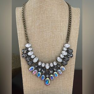 Vintage Faceted Bib Statement Necklace